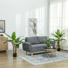 Conjunto de 2 plantas artificiais de interior de 120 cm, bananeiras em vaso, para decoração de casa
