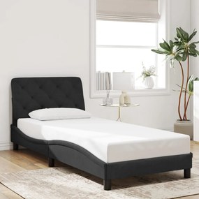 Estrutura de cama c/ cabeceira 90x200 cm veludo preto
