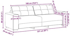 Sofá de 3 Lugares vidaXL em Linho 180 cm