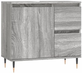 3 pcs Conjunto móveis casa de banho madeira proc. cinza sonoma