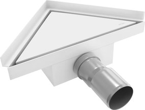 Mexen Flat-T Ralo de chão triangular M13 20 x 20 cm, branco - 1210320