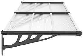 Toldo para porta 239x90 cm policarbonato preto/transparente