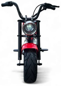 Mota elétrica infantil de 24V Chopper Warrior pneus pneumáticos e assento em pele sintética Vermelha