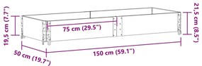 Vaso/floreira para jardim 150x50 cm pinho maciço castanho