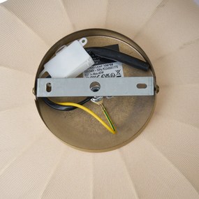 Plafon Japandi Dourado com Abajur Bege - Pluni