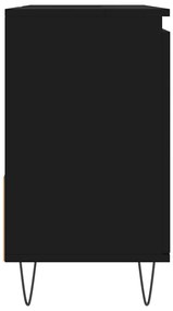 Armário de casa de banho 65x33x60cm derivados de madeira preto