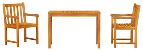 Conjunto de Jantar 3 pcs Madeira Natural 100-200 cm