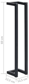 Toalheiro 12,5x12,5x60 cm ferro preto