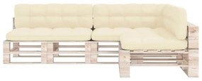 Almofadões para sofás de paletes 7 pcs cor creme