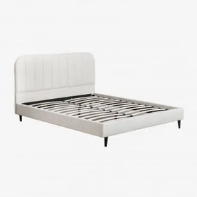 Cama Estofada Maialen Tecido Branco Quebrado & 160 X 200 Cm - Sklum