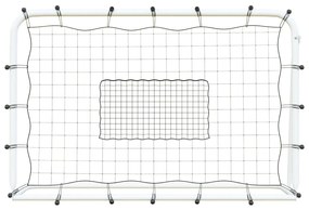 Baliza de futebol com rede 184x61x123 cm aço/PE branco/preto