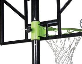 Cesto de basquetebol portátil Comet ajustavel em seis alturas verde e preto