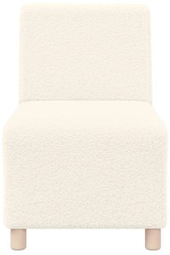 Poltrona sem braços 55 cm tecido encaracolado tipo lã creme