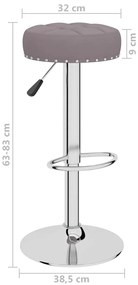 Bancos de bar 2 pcs tecido cinzento-acastanhado