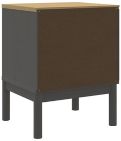 Mesa de cabeceira 45x39x57 cm madeira de pinho maciça cinzento