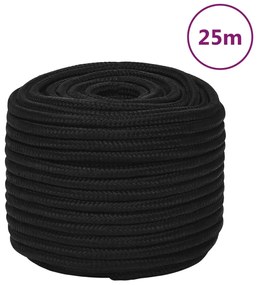Corda de trabalho 12 mm 25 m poliéster preto