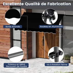 Toldo de fixação sem perfuração com manivela Altura ajustável e resistente a UV 300 cm Branco