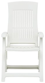 Cadeiras de jardim reclináveis 2 pcs plástico branco