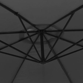Guarda-sol cantilever com poste de alumínio 350 cm antracite