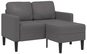 vidaXL Sofá 2 lugares com Chaise em L 125 cm couro artificial cinzento