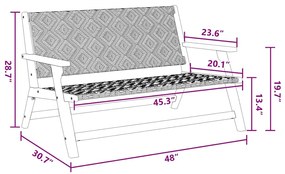 Cadeiras de Jardim com Mesa, Conjunto de 3 Peças, Preto e Branco, Made