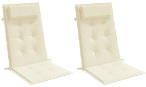 Almofadões p/ cadeira encosto alto 2pcs tecido oxford cor creme