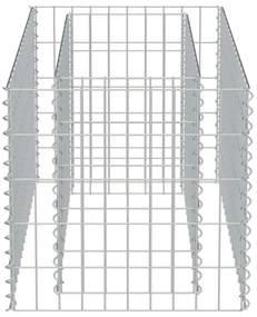 Canteiro elevado/cesto gabião 90x50x50 cm aço galvanizado