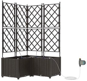 Jardineiras de Jardim 1 pc Castanho 80 x 80 x 142 cm Plástico