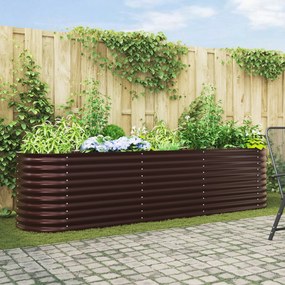 Horta Elevada vidaXL Castanho 320x80x81 cm Aço Galvanizado