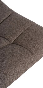 Banco de bar Jerry em tecido com estrutura cromada 87-108,5 x 43 x 46,5 cm Castanho acinzentado