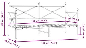 Cama de Dia sem Colchão 75x190 cm aço branco