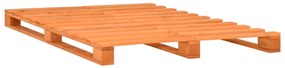 Estrutura de cama em paletes pinho maciço 120x200 cm castanho