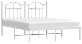 Estrutura de cama com cabeceira 150x200 cm metal branco