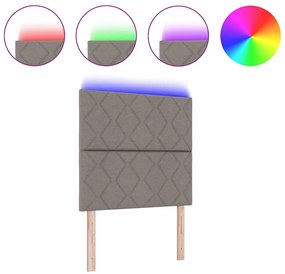 Cabeceira LED vidaXL Design de Blocos de Diamante Taupe 100 cm Tecido