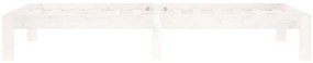 Estrutura de cama 90x200 cm pinho maciço branco