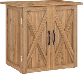 Outsunny Armário de Jardim Abrigo de Madeira para Exterior com 2 Portas Magnéticas Abrigo para Ferramentas 77x55x72 cm Marrom | Aosom Portugal