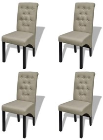 vidaXL Cadeiras de jantar 4 pcs tecido bege