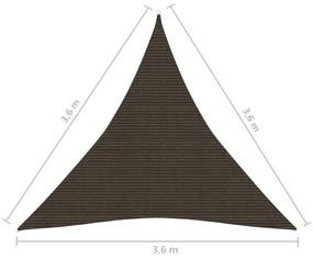 Para-sol estilo vela 160 g/m² 3,6x3,6x3,6 m PEAD preto