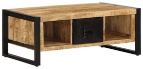 Mesa de centro 90x50x36 cm madeira de mangueira áspera maciça