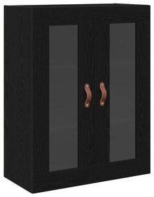 Armário de Parede da vidaXL com Portas de Vidro Madeira Carvalho Preto