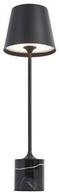 Candeeiro de mesa moderno preto 37cm incl. LED regulável IP54 recarregável - Topi Moderno