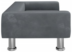Sofá infantil 70x45x26,5 cm veludo cinzento-escuro