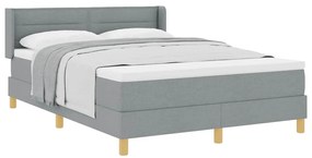 Cama Box com Colchão Cinza Claro, 140 x 200 cm, Tecido