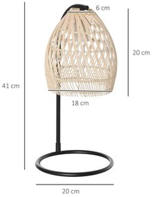 Candeeiro de Mesa Tello em Vime - Design Natura