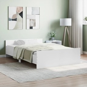 vidaXL Estrutura de cama com cabeceira e pés 120x190 cm branco