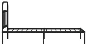 Estrutura de cama com cabeceira 90x190 cm metal preto