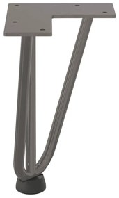 Pernas de grampo para mesa de centro 4 peças Aço natural 20 cm Aço mac