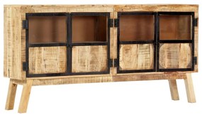 Aparador em mangueira maciça áspera 160x30x80 cm castanho/preto