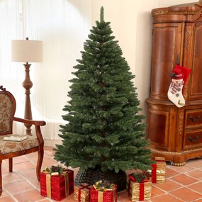 Árvore de Natal Artificial 180 cm com 1050 Ramos e Base de Aço Dobrável Montagem Rápida para Interior Ø120x180 cm Verde