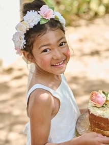 Coroa de flores boémia, para menina cru